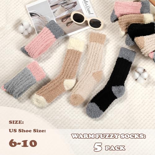 Premillow Fuzzy Socks for Women, Womens Fluffy Socks, Soft Cozy Slipper Sock for Women, Winter Thick Warm Sleeping Sock2