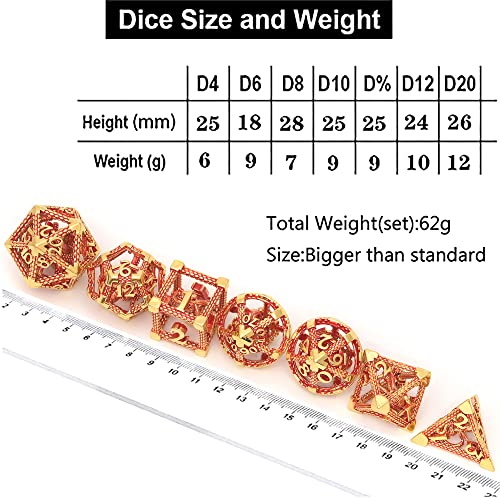 Dnd Dice, Dungeons And Dragons Dice Sets Metal Polyhedral Dice Set Role Playing D&D Dice Hollow Cthulhu Dice Gaming D And D Dice For Table Game Rpg Magic The Gathering Dice Pathfinder Shadowrun #TOP3