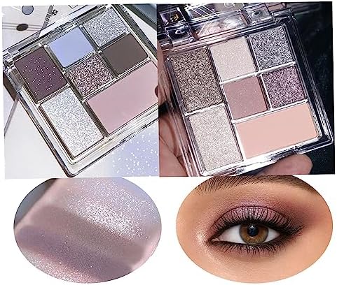 2Pcs 14Color Colorful Eyeshadow Palette,Blue Small Eye Shadow Makeup Palette Korean Glitter Matte Cool Warm Neutrals Nude Rainbow Eyeshadow Palette Highly Pigmented Long Lasting Waterproof EyeShadow