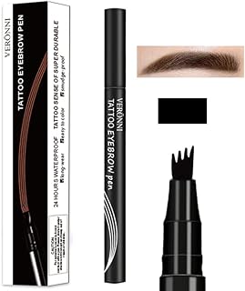 Anjoize Eyebrow Pen, Anjoize 4-Tip Microblade Brow Pen, Anjoize Eyebrow Microblade Pen, Fine-Stroke, Long Lasting, Waterproof and Smudge-Proof, Creates Natural Looking Eyebrows (04#)