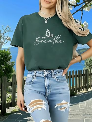 Funny Graphic Shirts for Women Summer Casual Short Sleeve Outdoor Workout Tee Tops3