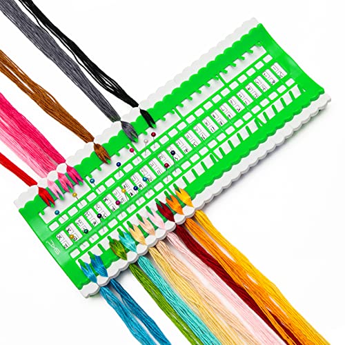 Image of Luxiv 50 Position Embroidery Floss Organizer, Thread Shelf with 15P Card | 50 Position Thread Holder And 15 Replaceable Cards, For Embroidery Floss, Needles, Cross Stitch And Sewing Projects