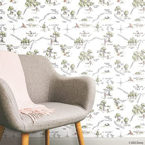 Image of Disney Winnie The Pooh 100 Acre Wood Map Peel & Stick Wallpaper by RoomMates, RMK12440RL