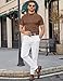 COOFANDY Mens Mock Turtleneck Sweater Short Sleeve 2026 Stylish Slim Fit Fashion Basic Underwear Brown