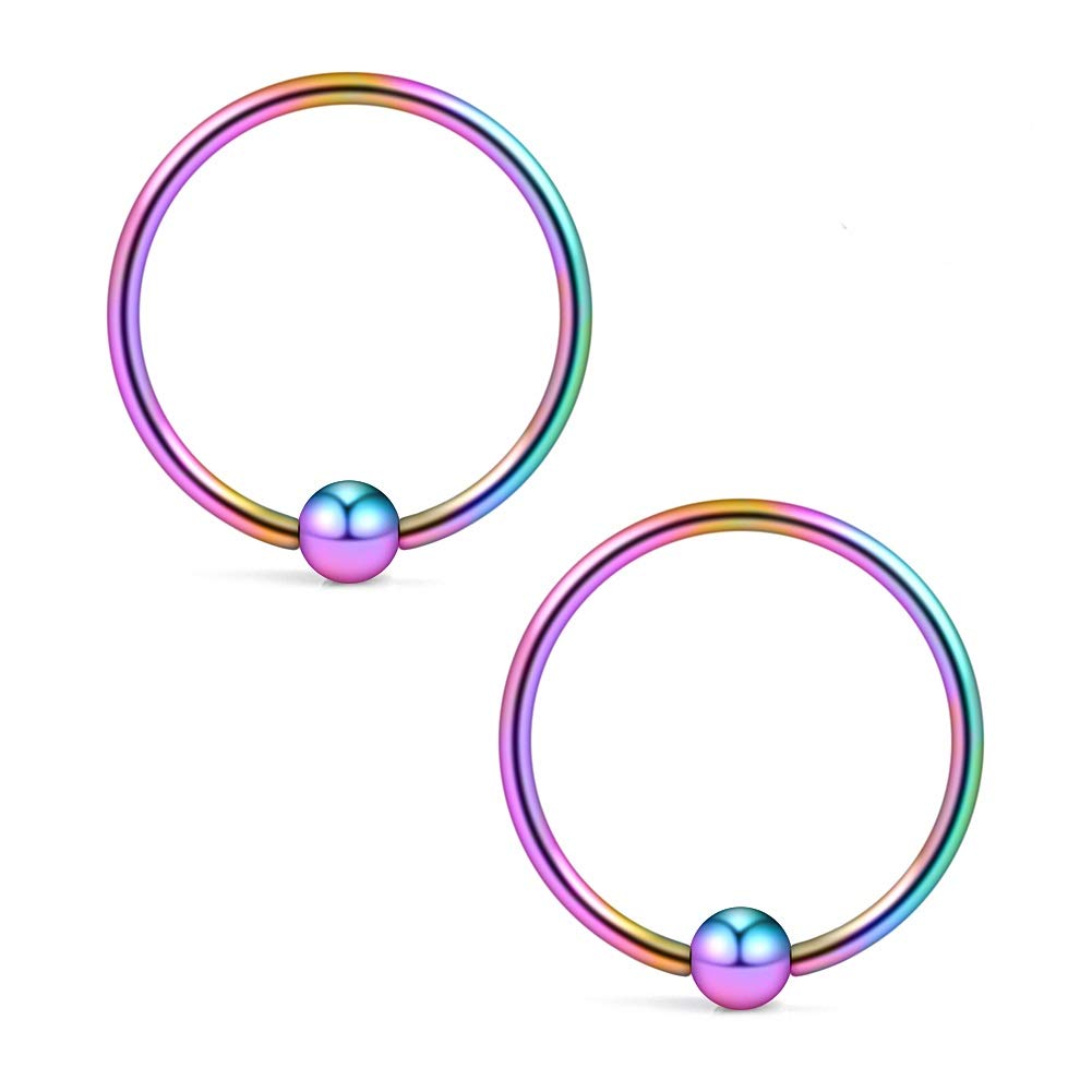 Ruifan 22G 8mm Nose Hoop Lip Eyebrow Tongue Helix Tragus Cartilage Septum Piercing Ring 2-12PCS