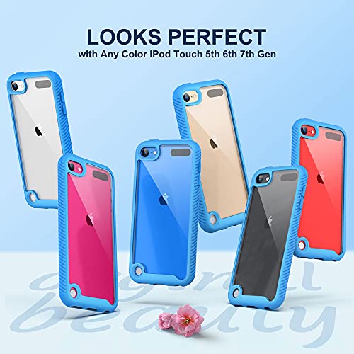 Ulak Case Compatible With Ipod Touch 7Th/6Th/5Th Generation With 2Pcs Hd Screen Protector, Shockproof Tpu Bumper 2 In 1 Rugged Back Cover For Ipod Touch 7 6 5, Clear #TOP6