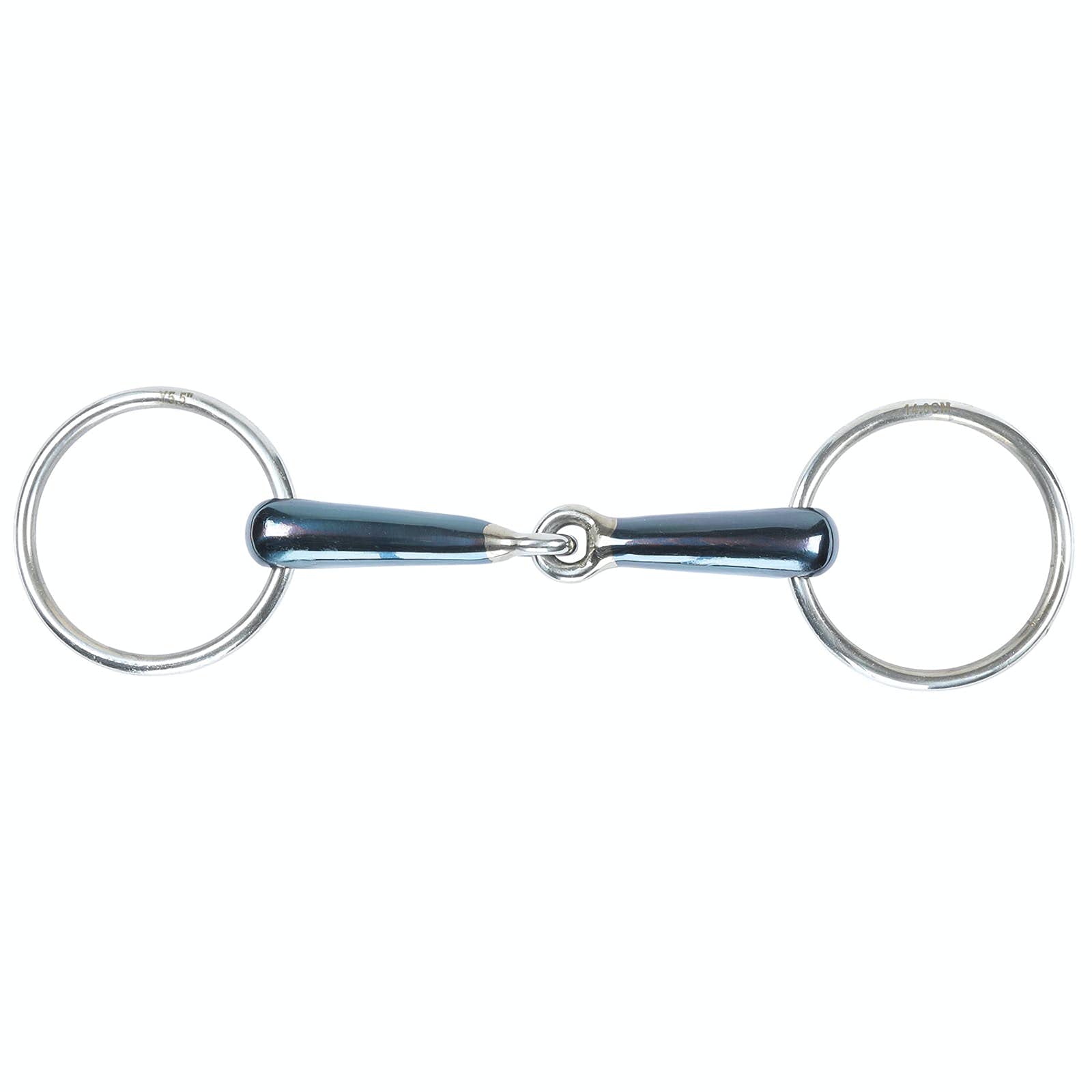 Shires Hollow Jointed Loose Ring Blue Sweet Iron Horse Snaffle UK 5 1/2", Bluee Sweet Iron
