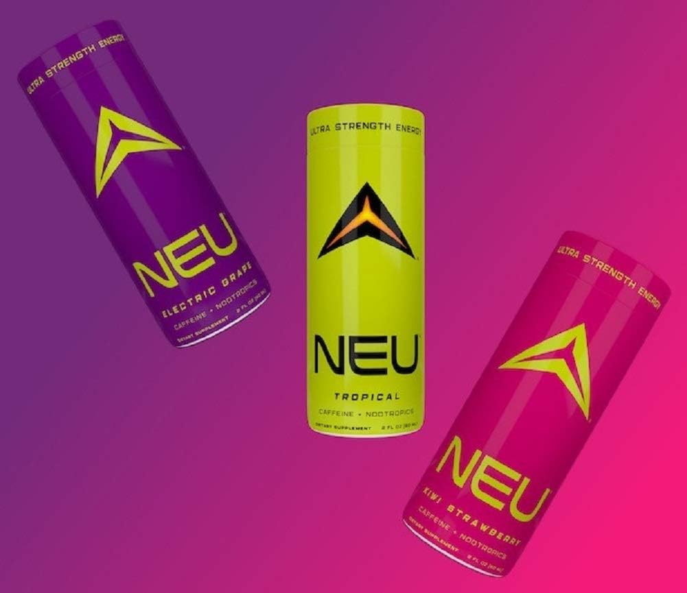 NEU Extra Strength Energy Shots, Pre Workout Energy Drinks Nootropics Brain Support Supplement, Zero Carb, Zero Calorie, Zero Sugar Free Coffee Alternative Keto Friendly, Tropical Punch 2 Fl Oz : Health & Household