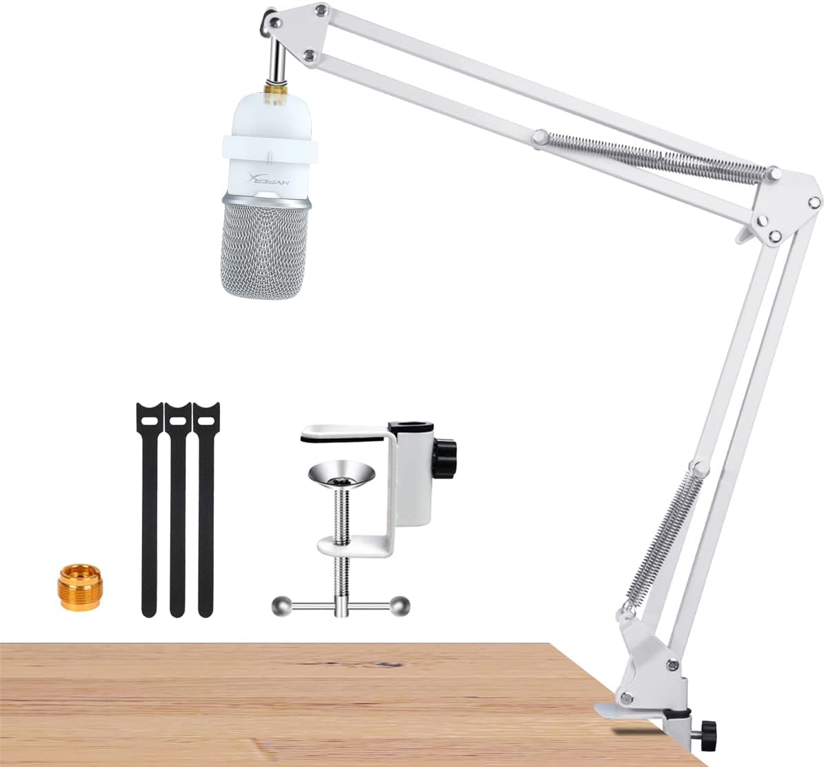 For Hyperx Solocast Microphone White Boom Arm, White Mic Desk Stand Compatible with Hyperx Solocast, White Mic Boom Arm for Gaming, Home and Office Recording