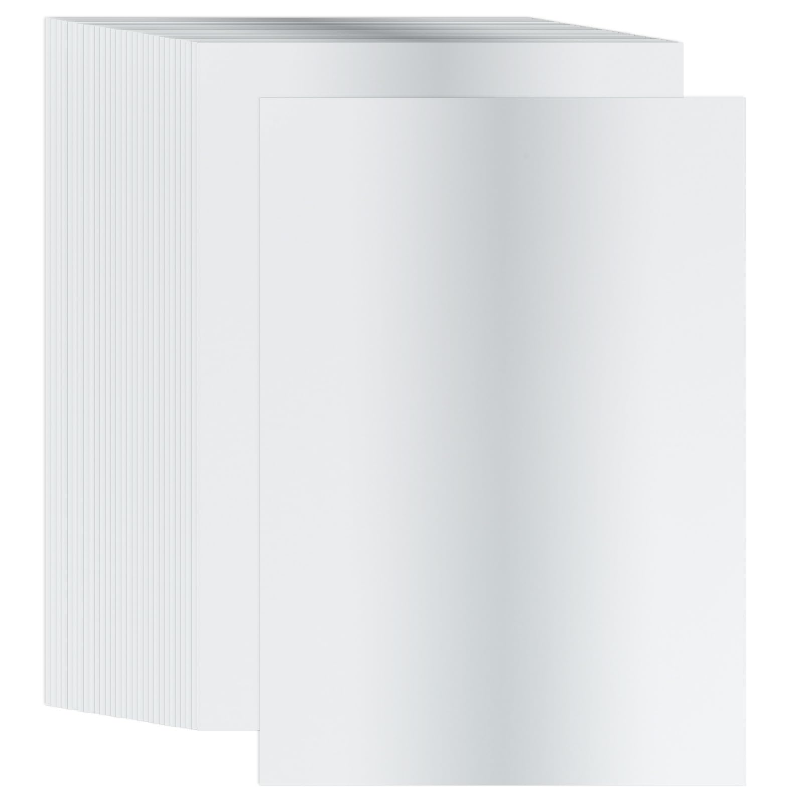 PATIKIL 8.5x11 Inch Metallic Cardstock Paper, 30 Pcs A4 250GSM Foil Mirror Finish Card Stock Board Sheet for Crafting Wedding Decoration Invitations Art DIY, Silver