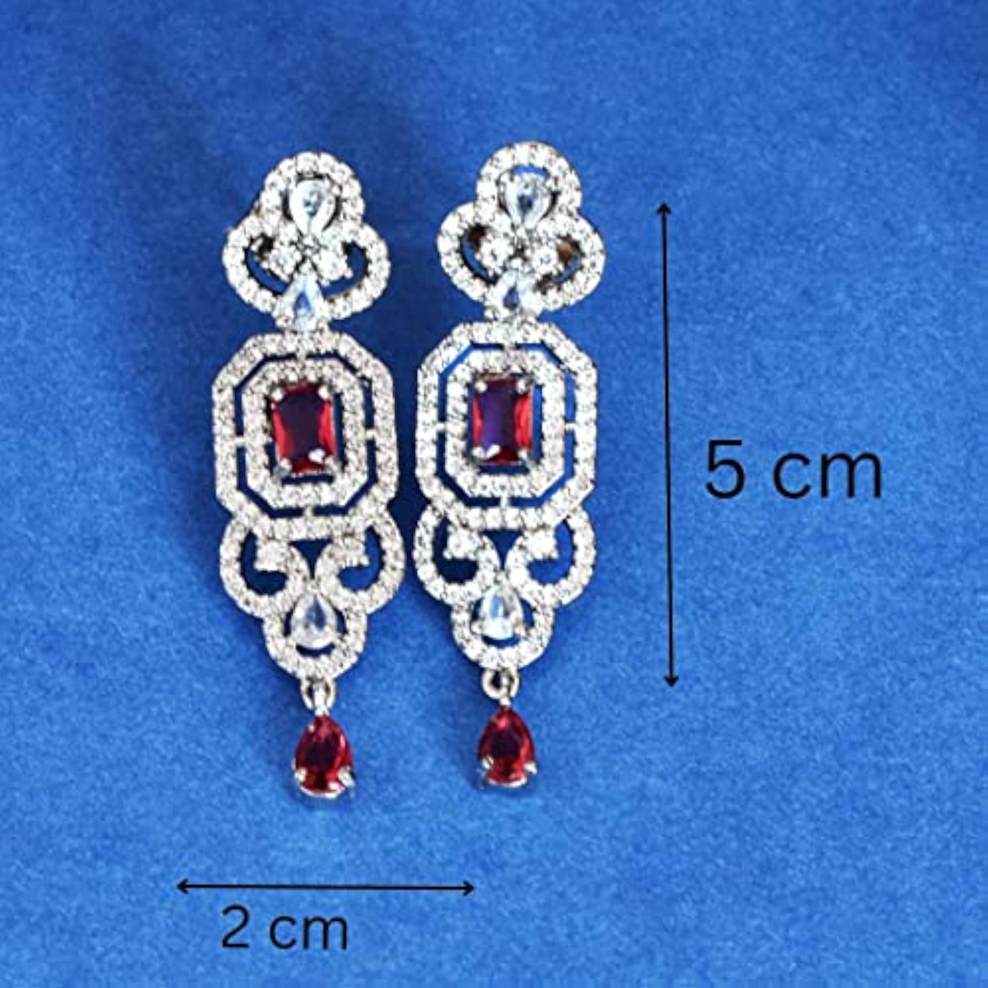 Women's Red Rose Gold Base Every Occasion Jewellery Set