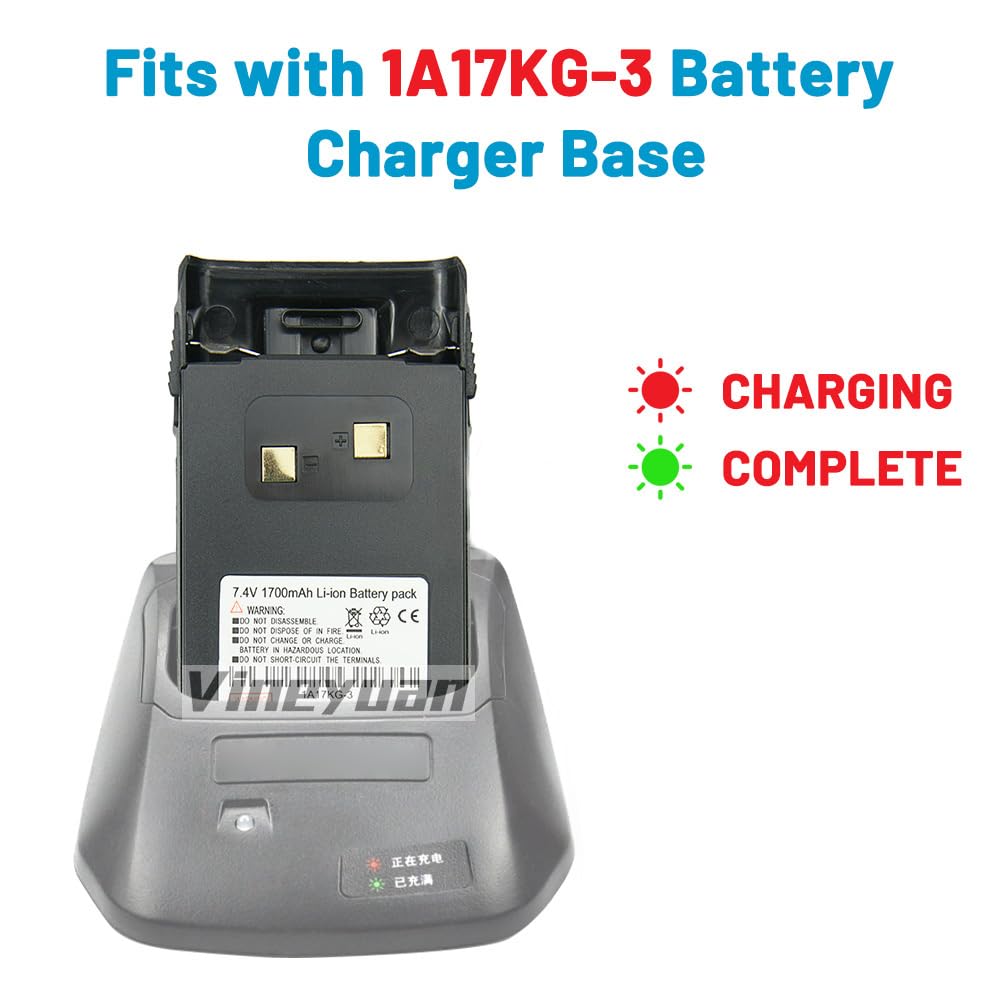 Batteria agli ioni di litio 7.4V 1700mAh 1A17KG-3 per WouXun KG-UVD1P KG-UV6D KG-659 KG-699 KG-689 Batteria rapida radio bidirezionale con clip da cintura