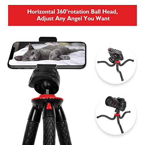 Fotopro Flexible Phone Tripod, Camera Tripod With Dual 1/4" Screw & Bluetooth Remote Control & Smartphone Mount For Iphone, Dslr, Samsung, Huawei #TOP2
