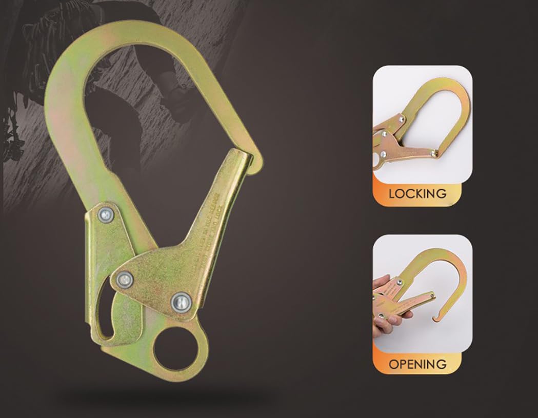 23KN 241 x 136 mm Larghezza interna 65 mm Gancio di sicurezza grande forgiato a doppia chiusura in acciaio legato gancio a scatto per lavoro di sicurezza autobloccante ingegneria potenza alta