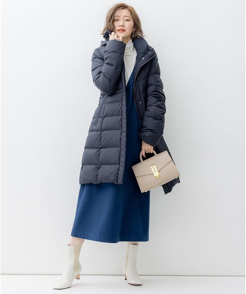 23区 ダークブラウン ボアロングコート 48 HUG.U コート チェスターコート 包まれボア ロングコート