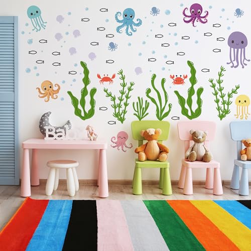 Vinilos Decorativos Medusas Marinos 2 Hojas 30x90 cm