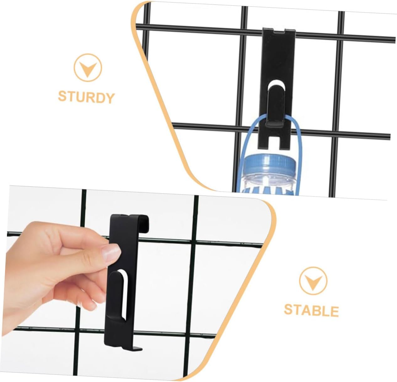 Display Hooks 15pcs Grid Panel Hooks Easy Install Iron Wall Grid Hangers for Artwork
