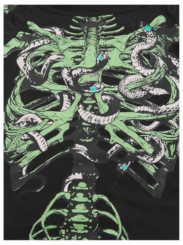 SOLY HUX Women's Goth T Shirts Emo Off The Shoulder Y2K Grunge Graphic Tees Short Sleeve Tight Fitted Crop Tops3