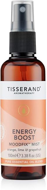 Tisserand Aromatherapy | Energy Boost Moodfix Mist | Essential Oil Spray with Orange Lime and Grapefruit | 100% Pure Essential Oil | 100ML