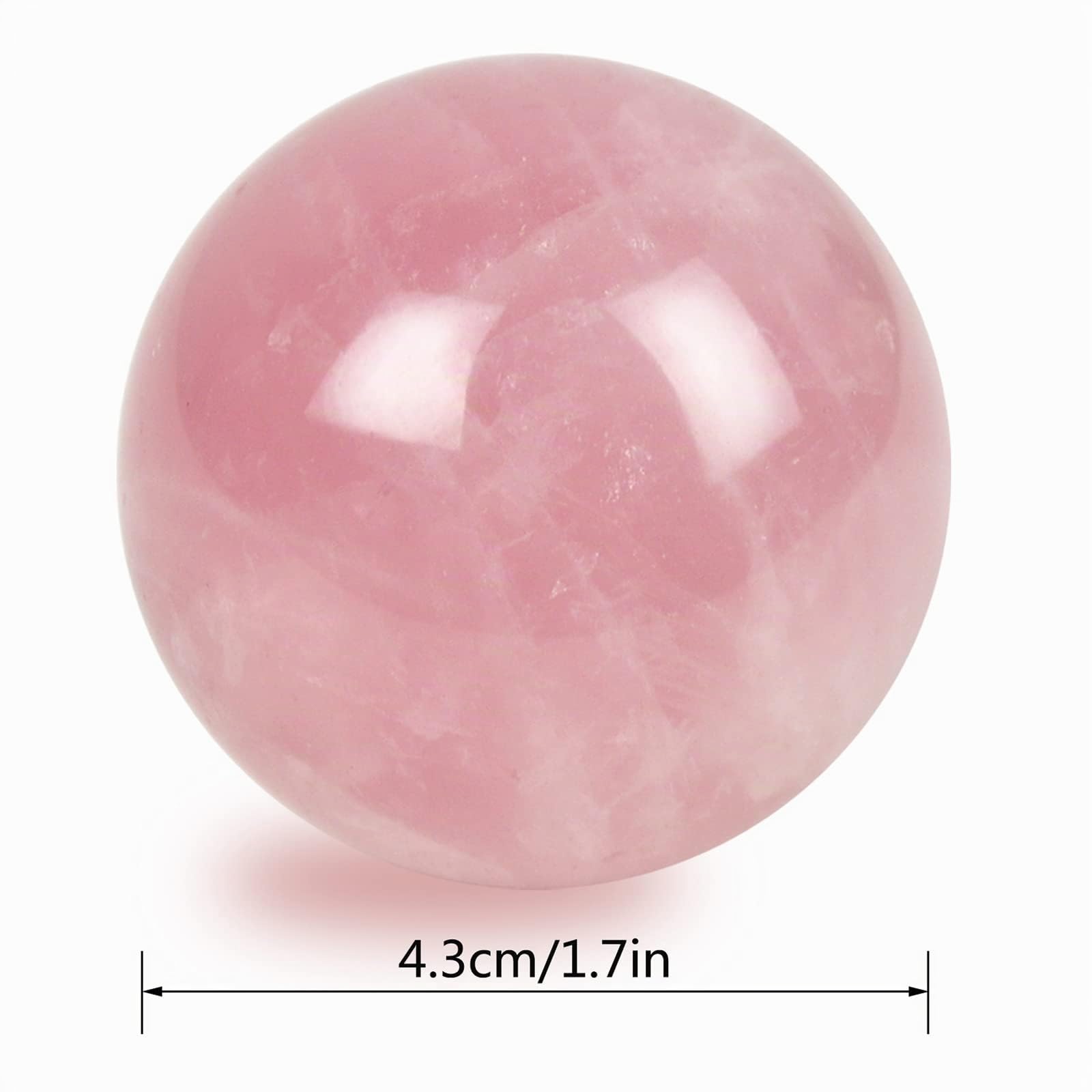 Lot de 2 balles de massage en quartz rose 4 cm boîte cadeau