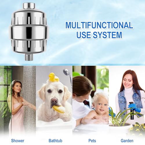 32-Stufen Duschfilter, Stufen Shower Filter for Hard Water mit Vitamin C, Duschfilter Gegen Kalk und Chlor mit Austauschbarer Mehrstufen-Filterpatrone, Kalkfilter Dusche