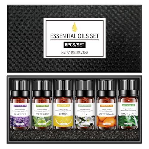 ECVV 6pcs Essential Oil Set 10ml Each Bottle For Humidifier Oil Fragrance Diffuser Home Fragrance Refill Oils Gift Set Ramdon Flavor