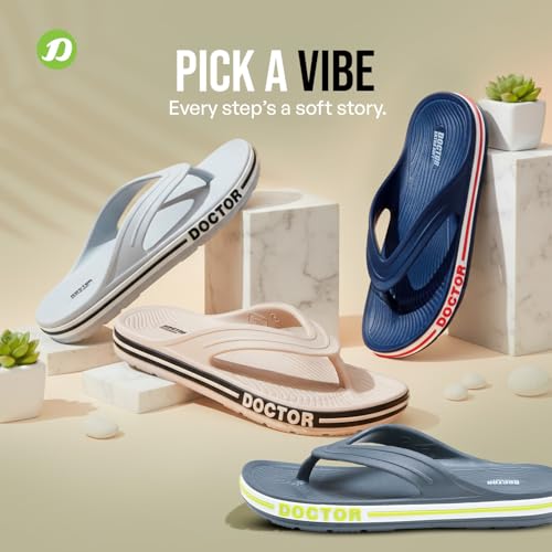 Image of DOCTOR EXTRA SOFT Men's Classic & Premium Casual Flip Flops with Soft Acupressure for Adult | Comfortable & LightWeight| Stylish & Anti-Skid |Waterproof Everyday Cushion Slippers for Gents /Boys D-553