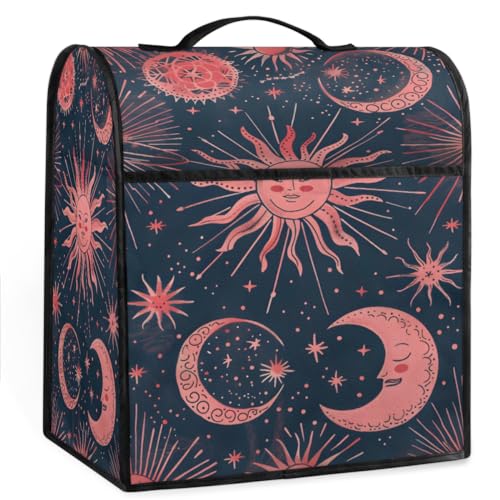 Coffee Maker Cover Bohemian Sun Moon Kitchen Appliance Covers Small Appliance Covers Blender Cover Juicer Cover Dust Covers for Kitchen Appliances with Top Handle and Pockets,Washable,B761