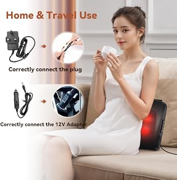 Back Massager, WERTYI Neck and Back Massager with Heat, Deep Tissue 3D Kneading Shiatsu Massage Pillow for Body, Shoulder, Foot and Leg, Gifts for Women and Men - Button