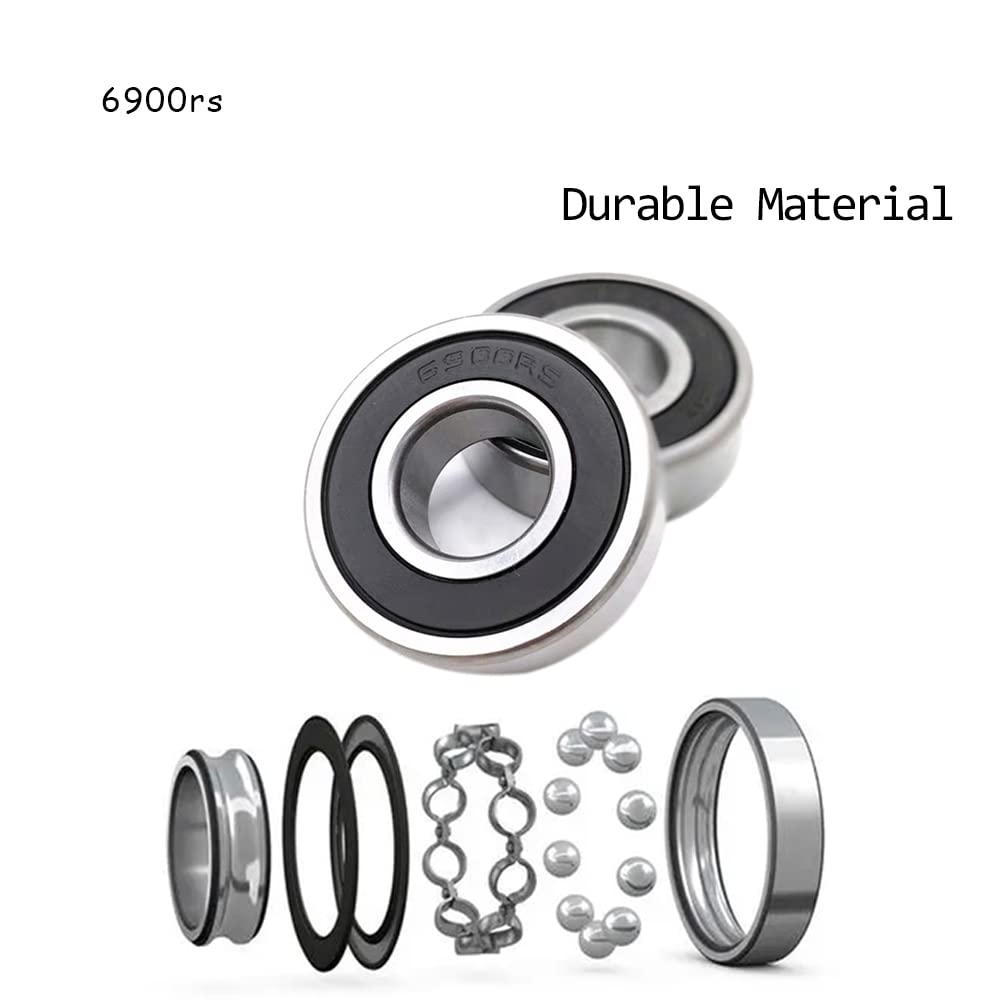 6900-2RS Ball Bearings 10x22x6 mm Rubber Seal Deep Groove Double Shielded for Skateboarding Inline Skates