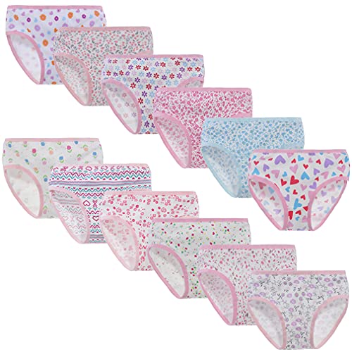 Yintry Toddler Girls' Cotton Panties Baby Soft Assorted Briefs Underwear Knickers (Pack of 12)