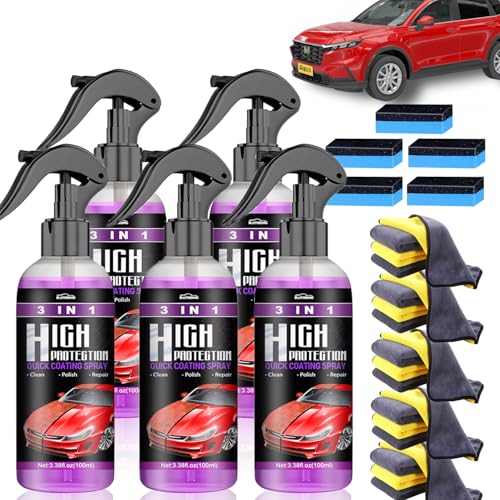 3 In 1 High Protection Quick Car Coating Spray, Car Coating Agent Spray, Car Polish Quick Coat Car Wax Polish Spray for Cars, Car Ceramic Coating Agent (5)