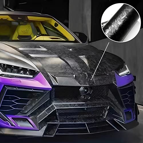 Lypumso Matte Black Carbon Steel Vinyl Wrap Roll Anti-Wrinkle Bubble Free Replacement Car Sticker, Premium Self Adhesive Car Wrap Vinyl Automotive Diy Interior Exterior 1Ft X 5Ft #TOP1