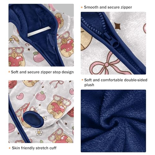 Beautiful Valentine's Day Kabara Girls Fleece Jacket Girls Fall Jacket Girls Zip Up Hoodie Girls Sherpa Jacket 2-10T3