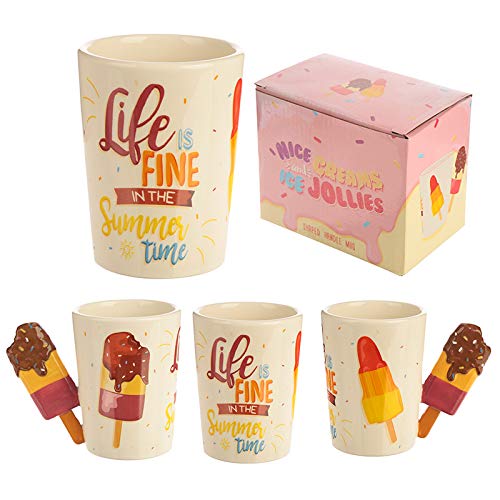 Image of EliteKoopers 1Pcs Collectable Shaped Handle Mug Summer Ice Lolly with Slogan For Home Gift Item