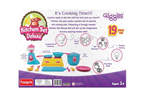 Image of Giggles Kid Nico The Giraffe, Yellow & 9785500 Kitchen Set Deluxe, Multi Color