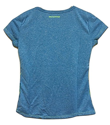 Skechers Active Girl's Short Sleeve Athletic Shirt Atomic Blue Heather 7/8