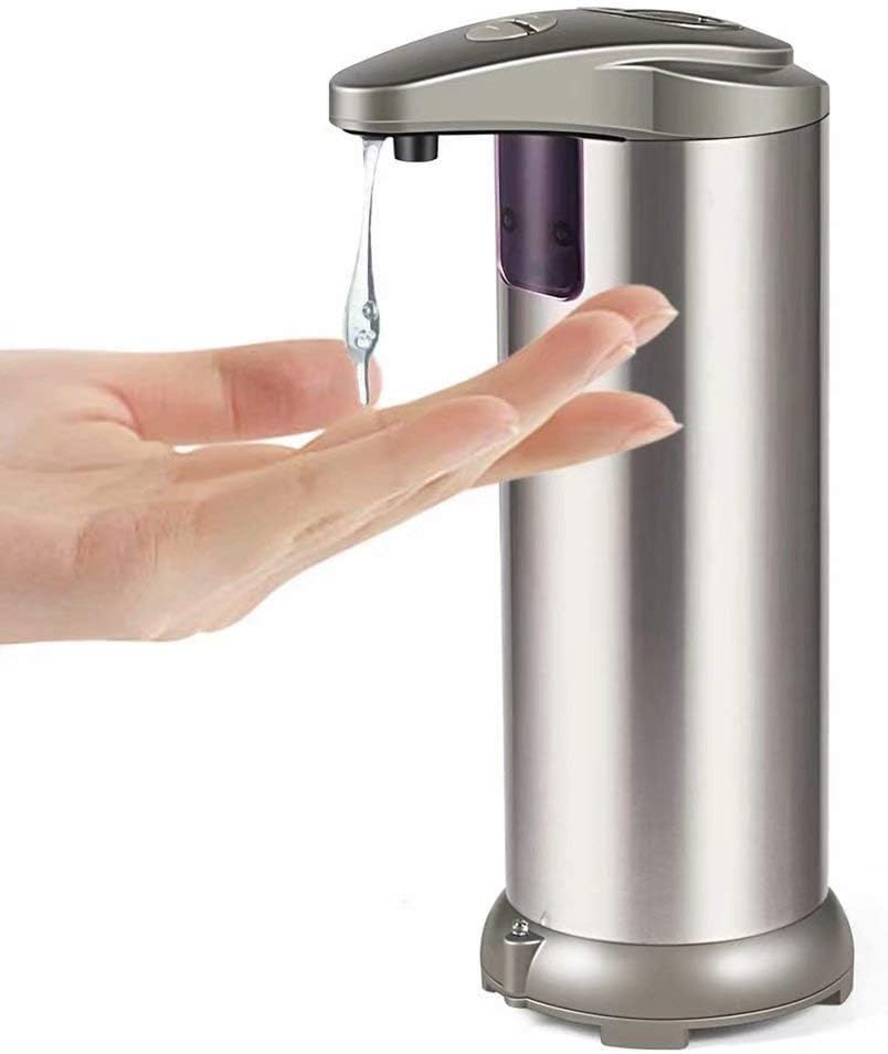 The Original HAYDEN Premium Automatic Touchless Soap Dispenser - Perfect for Bathroom or Kitchen - Fingerprint Resistant Brushed Stainless Steel - Hand Sanitiser compatible - (NEW Waterproof Base!)