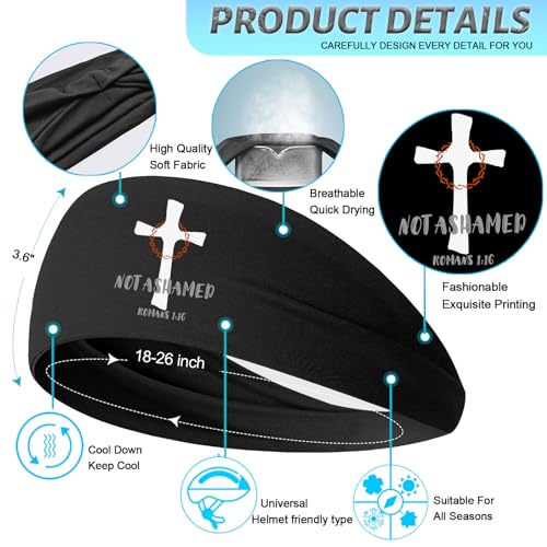 Image of 3pcs Sports Sweat Bands Headbands for Men Sweatbands Skull Workout Cooling Headbands for Men Women Running Headband Hairband Elastic Men's Head Sweat Band for Football