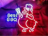 Best BBQ Metal Frame Neon Sign 17'x13' Real Glass Neon Sign Light for Beer Bar Pub Garage Room Cafe …
