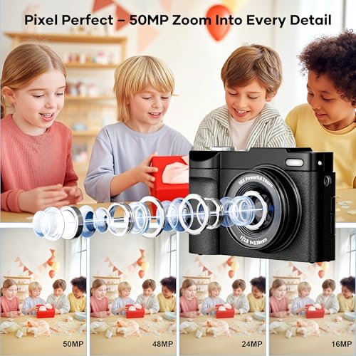 4K Digital Camera for Photography Auto-Focus, Compact 50MP Camera with 180° Flip Screen, 16X Digital Zoom, Camara Fotografica with 32GB Card – Great for Vlogging and Learning Photography(Black) - image 2