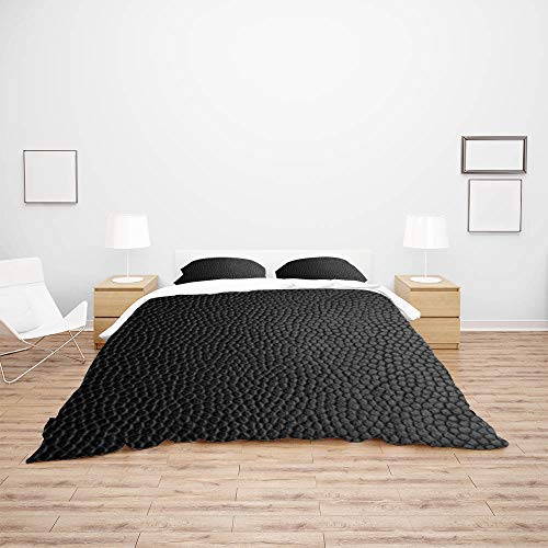 Parure de lit King Size ultra doux noir motif 3 pièces pour un sommeil réparateur