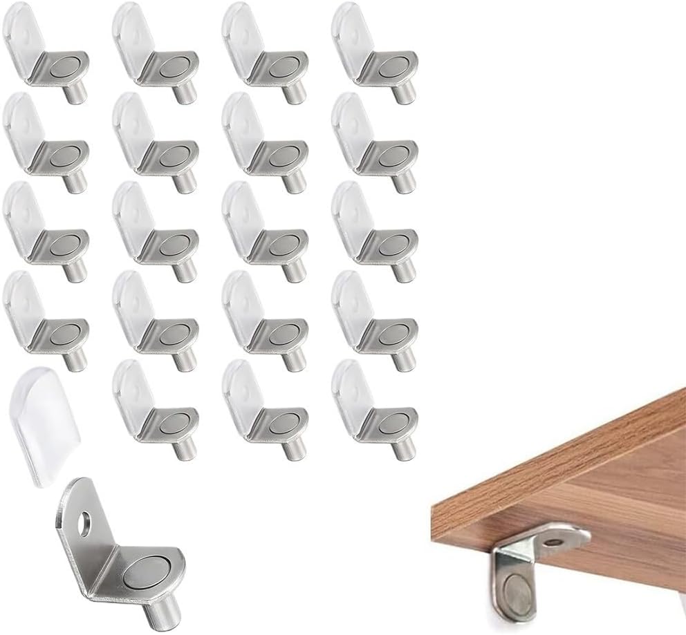 20 Pcs Shelf Support Pins 6mm L Shaped Cabinet Pegs Metal Shelf Studs Bronze Furniture Shelf Clips Glass Shelf Supports Wine Rack Shelf Pins