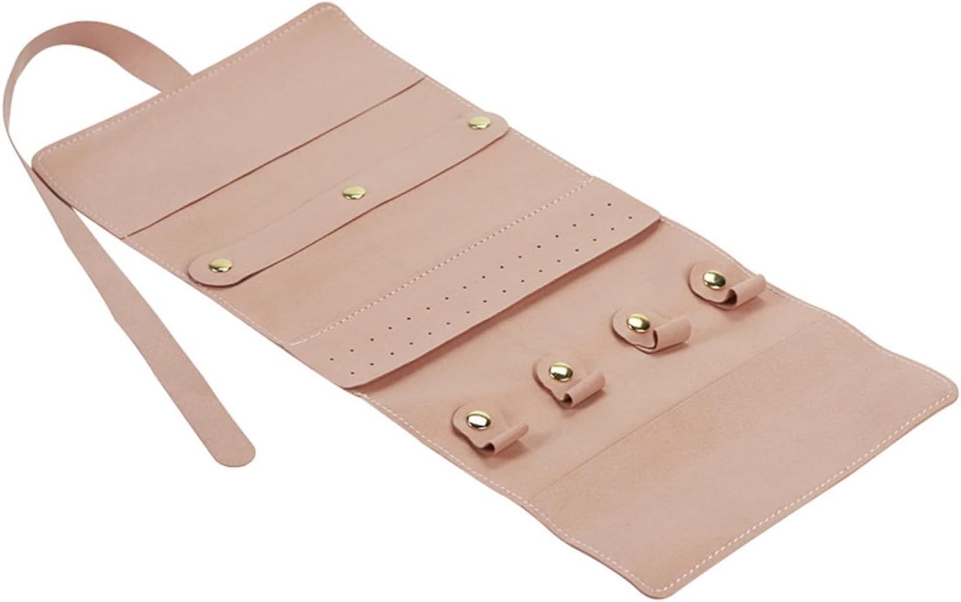 Jewelry Roll Collapsible Jewelry Roll Bag Jewelry Organizer Case with Tie Close Jewelry Pouch for Necklaces Earrings Rings Bracelet