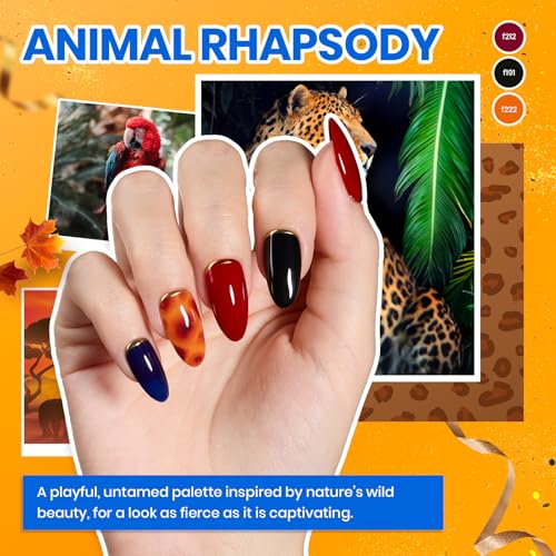Beetles Gel Nail Polish Kit with U V Light - 80Pcs Fall Nail Fest Color Enchantment 55 Colors Gel Polish Starter Kit with Base Top Coat DIY Nails Stickers Manicure Tools Gift for Women Teens Girls - Thumbnail 2