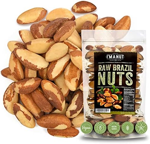 Premium Wild Harvested Raw Brazil Nuts, 1 lb (16oz) โ High Selenium, Batch Tested Peanut & Gluten Free, Non-GMO, Kosher, Resealable Bag