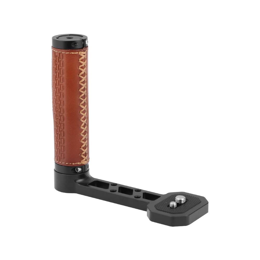 CAMVATE L Type Handle Grip with Leather-Covered for DJI Ronin-S/SC & Zhiyun Crane 2 / V2 Stabilizer Gimbals - 2449