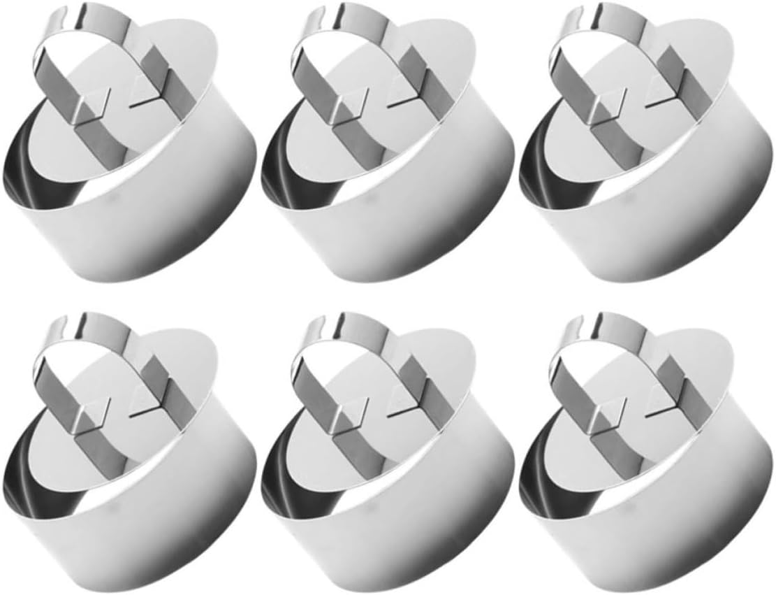 6pcs Stainless Steel round Cake Ring Molds for Baking Easy to Clean Pastry Mousse Baking Rings and Large Celebrations