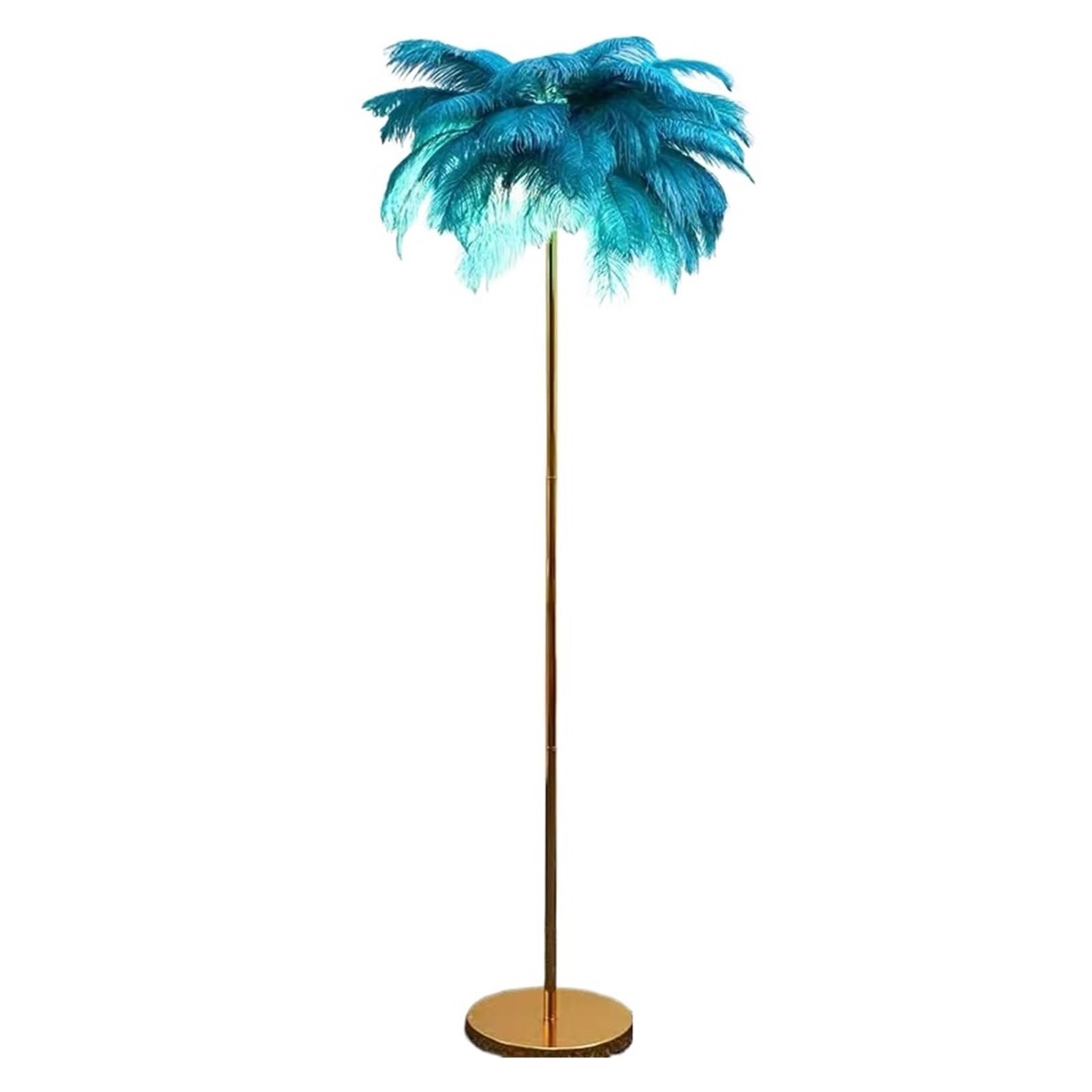 SMTYXS Nordic Ostrich Feather Floor Lamp Living Room Atmosphere Net Red Stand Light for Lighting Vintage Elegant Luxurious(Green Floor lamp)