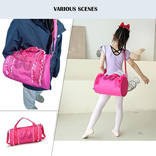 Sehxim Cute Ballet Dance Backpack Tutu Dress Dance Bag Dance Bag For Girls Waterproof Small Duffle Bag For Kids Ballet Bags For Girl (Rosy Red) #TOP5